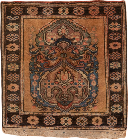 Antique Sarouk Area Rug (1' x 1')